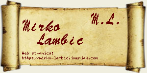 Mirko Lambić vizit kartica
